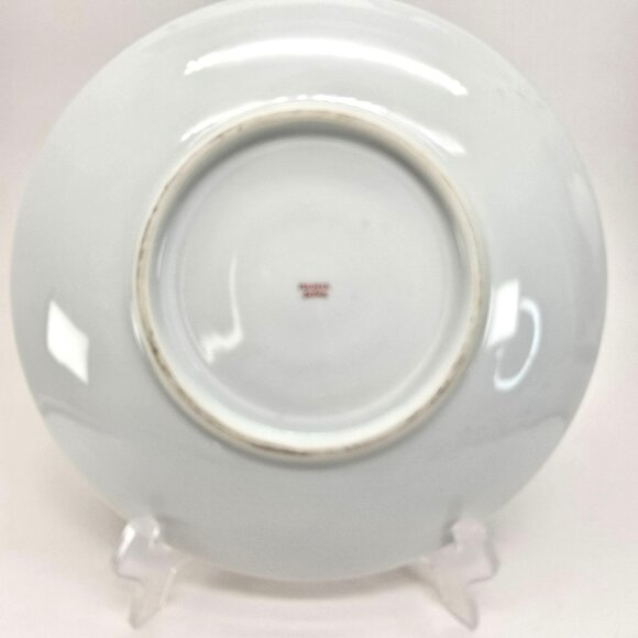 Vintage Japanese Porcelain Decorative Plate With Traditional Scene & Gold Rim - Picture 4 of 6